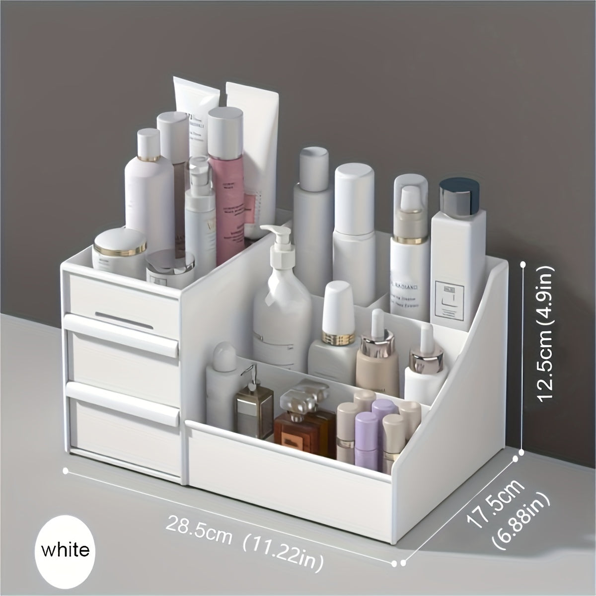 1pc Makeup Organizer With Drawers, Countertop Cosmetic Storage Box, Makeup Organizer Storage Box, Cute Bedroom Bathroom Organizer Drawers Countertop For Women And  ladies