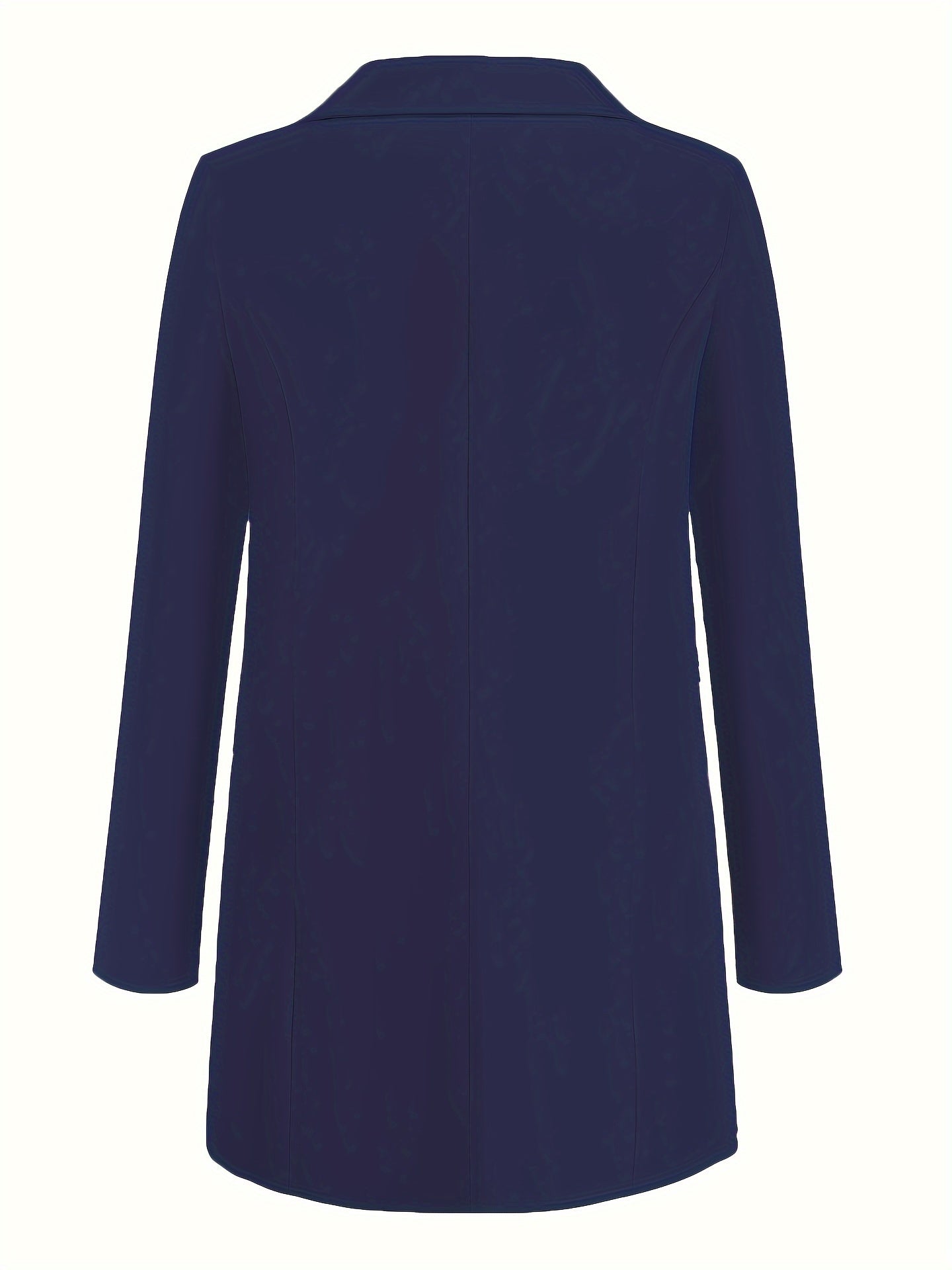 Solid Open Front Blazer, Elegant Lapel Long Sleeve Blazer.