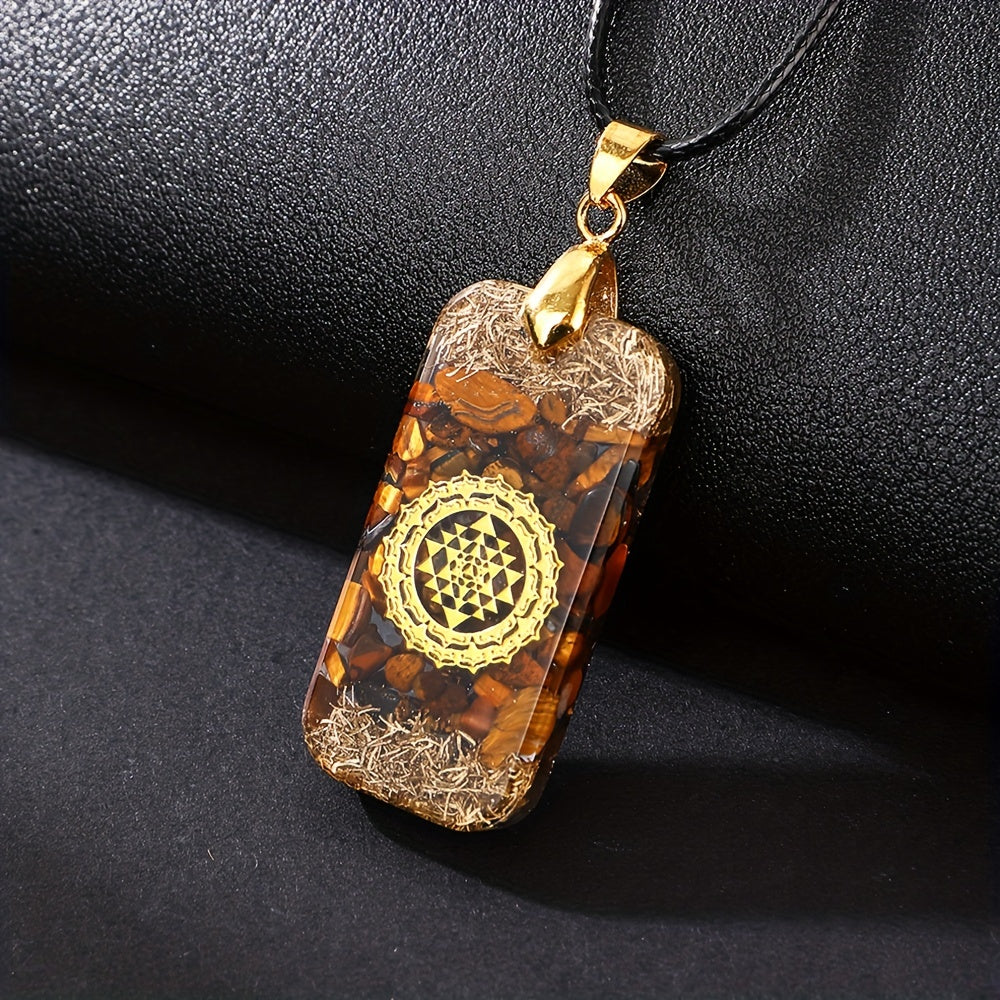 1pc Stone Orgone Energy Pendant Necklace For Men,