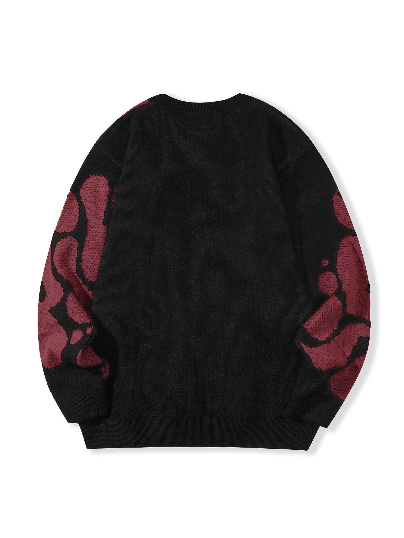 Trendy Pattern Knitted Sweater, Men's Casual Warm Slightly Stretch.