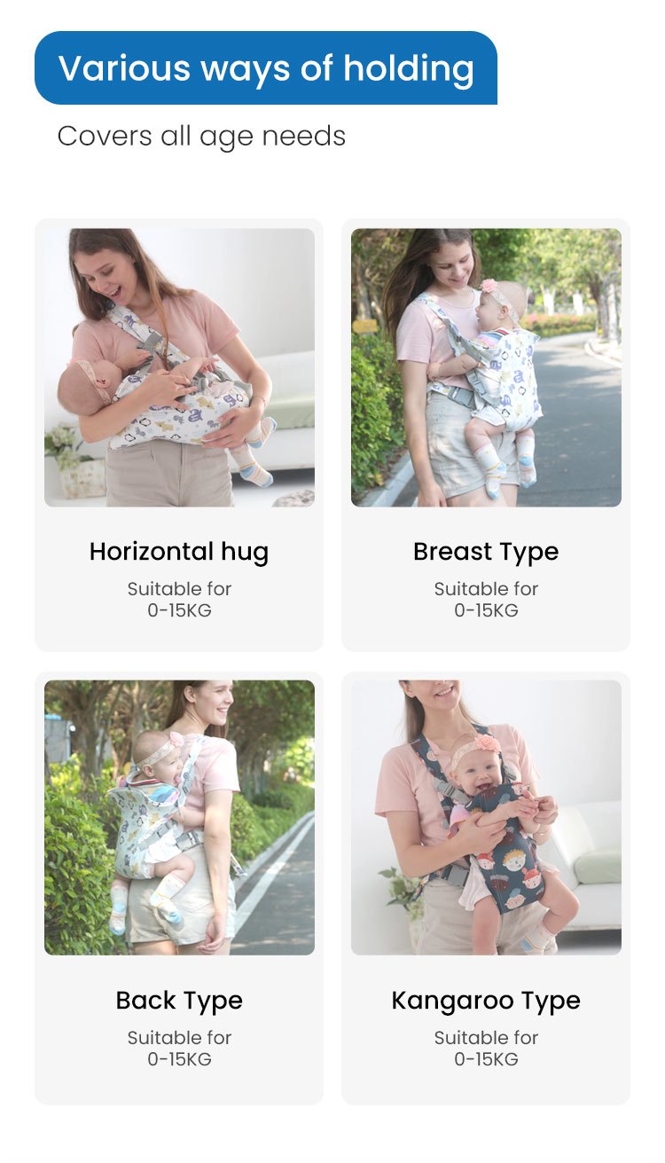 Cartoon Baby Carrier 0-48 Month Ergonomic Infant Kid Baby Hip-seat Sling Front Facing Baby Wrap Carrier For Baby Accessories, Christmas Halloween Thanksgiving Day Gift