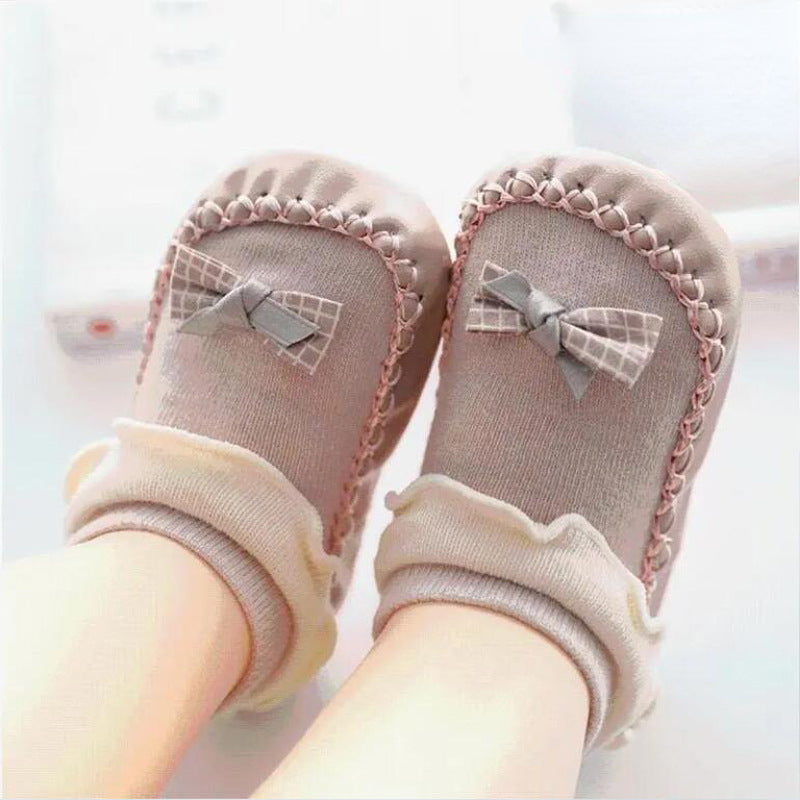 Spring And Autumn Cartoon Baby Leather Bottom Socks, /MH