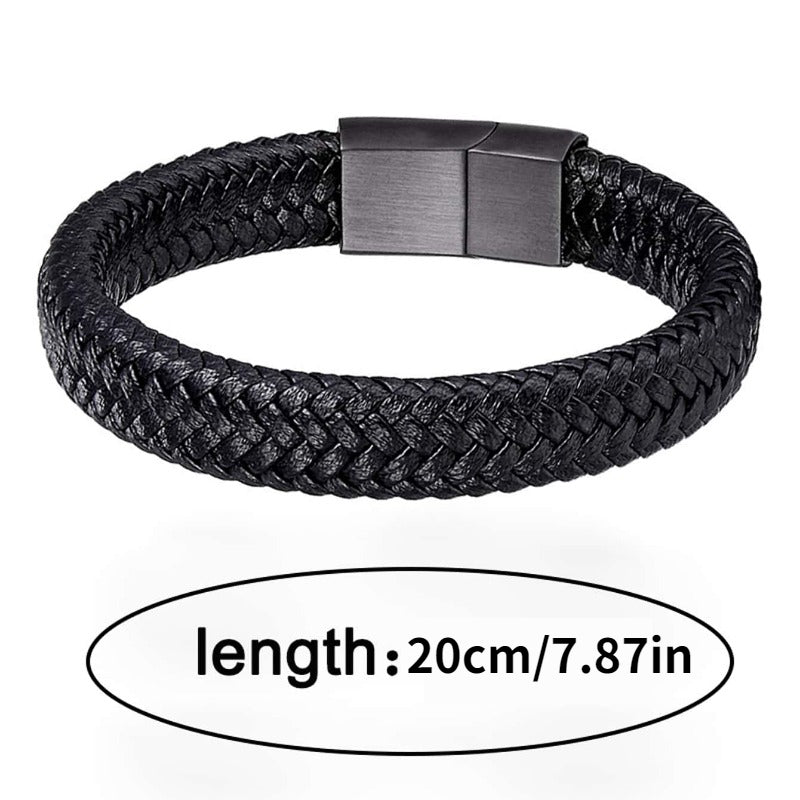 1pc Men's Black Simple Woven Bracelet, Father's Day Gift