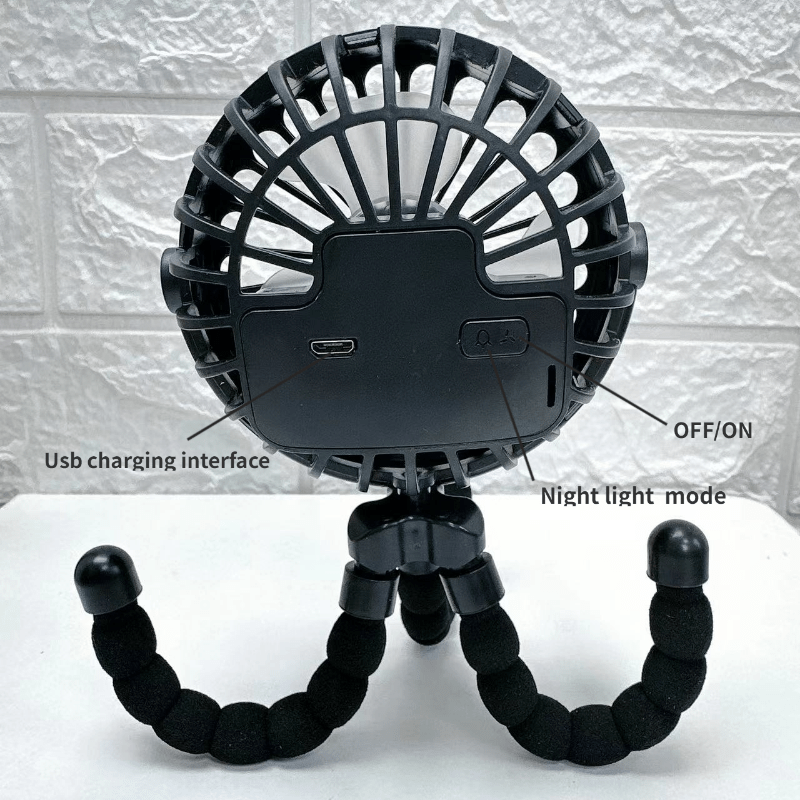 Baby Stroller Fan Hand Held Rechargeable USB Bladeless Small Folding Fans Mini Ventilator Silent Table Outdoor Cooler Neck Fan Desk Fan Christmas, Halloween, Thanksgiving Day Gift Easter Gift