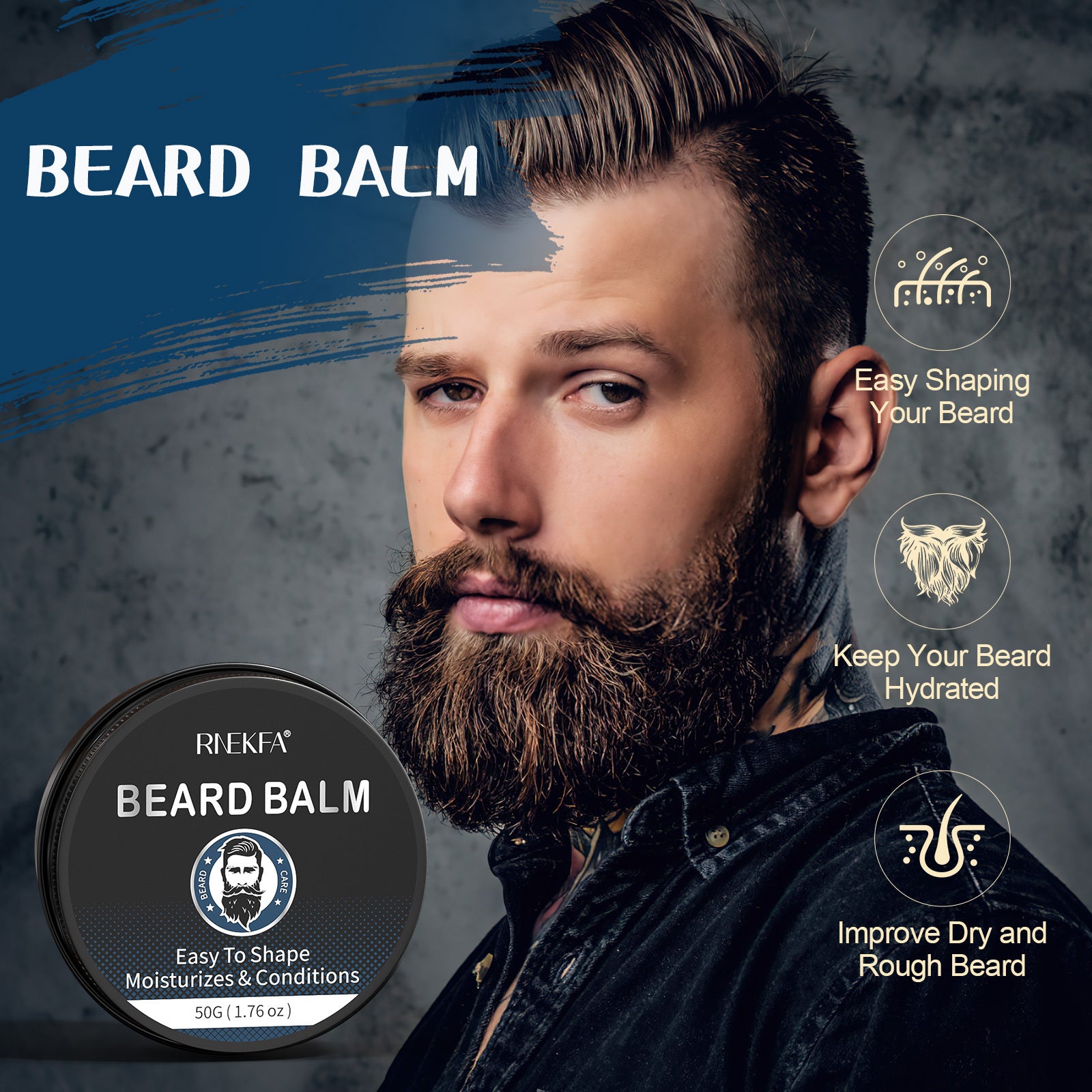 Men's Beard Grooming Kit For Men, Beard Oil, Beard Balm,