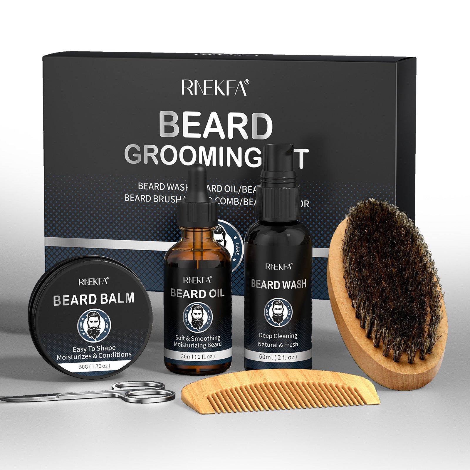 Men's Beard Grooming Kit For Men, Beard Oil, Beard Balm,