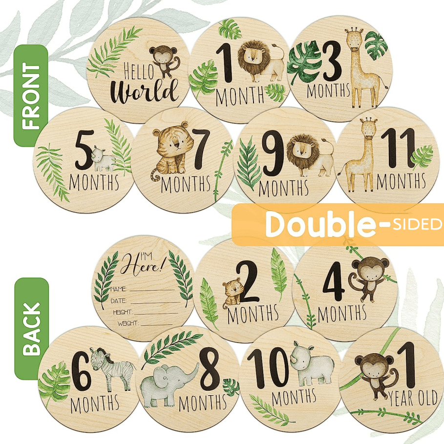 Wooden Baby Monthly Milestone Cards, Wood Announcement Signs, Welcome Newborn Photography Props, Month Rounds Cards, Christmas Halloween Thanksgiving Day Gift