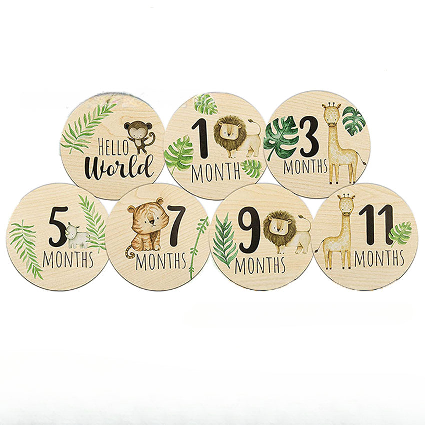 Wooden Baby Monthly Milestone Cards, Wood Announcement Signs, Welcome Newborn Photography Props, Month Rounds Cards, Christmas Halloween Thanksgiving Day Gift