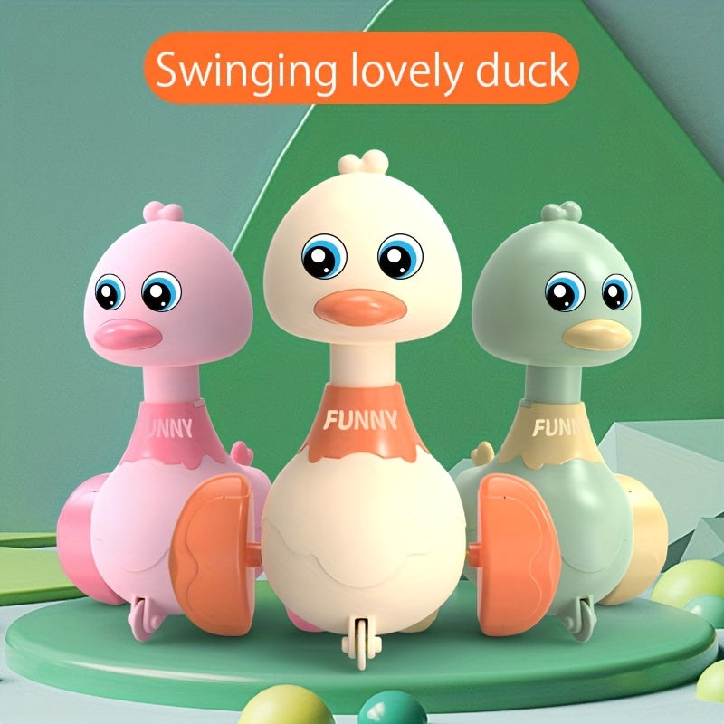 Children's Press Toy Car, Cute Swing Duck, No Battery Required Before Press Christmas New Year Birthday Gifts For Boys Girls Halloween Gift