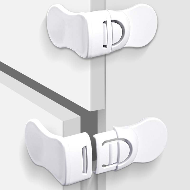 5pcs Child Safety Locks, For Cabinets And Drawers, Toilet, Fridge & More Easy Installation, No Drilling Required - Baby Proofing Cabinet Kitchen System With Strong Adhesive Tape, Baby Safety Locks Christmas, Halloween, Thanks