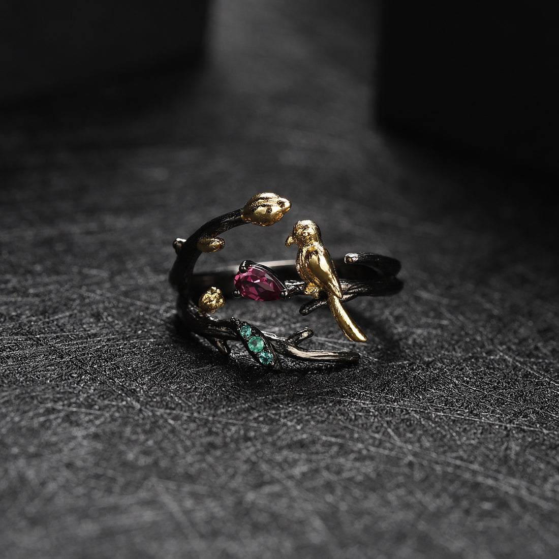 Men's Retro Ring, 925 Silver Natural Gemstone Ring With Bird Design, For Daily Wear, For Banquet Party Holiday Birthday Anniversary Gift