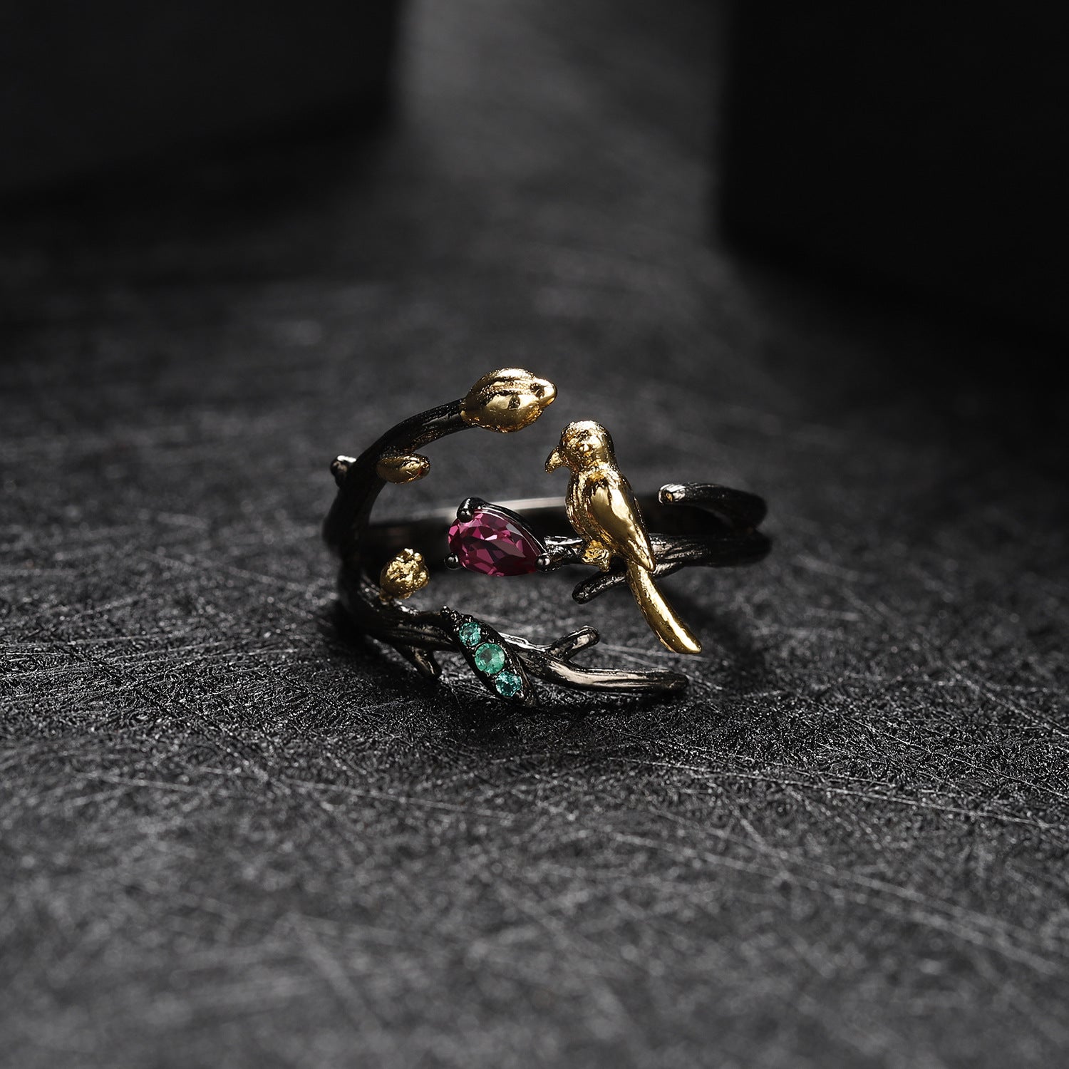 Men's Retro Ring, 925 Silver Natural Gemstone Ring With Bird Design, For Daily Wear, For Banquet Party Holiday Birthday Anniversary Gift