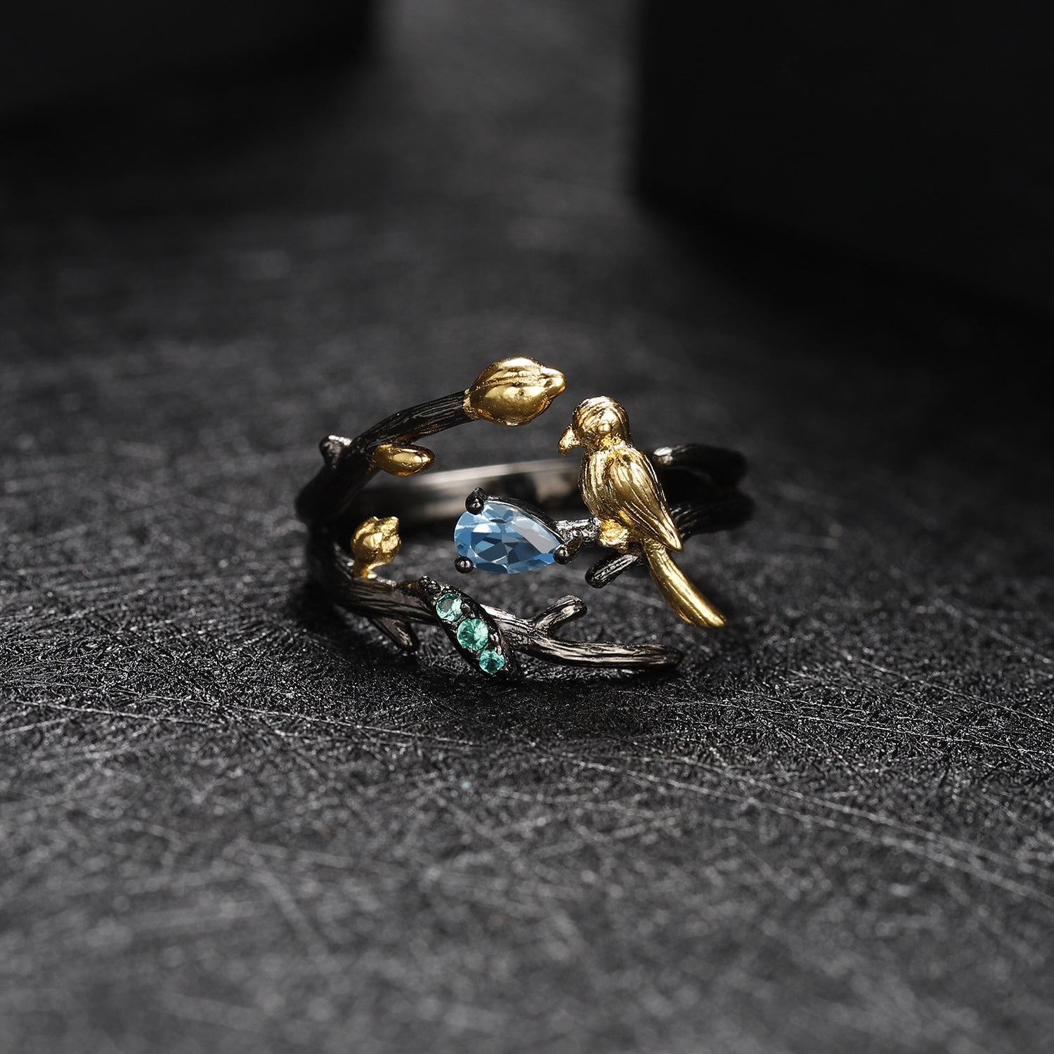 Men's Retro Ring, 925 Silver Natural Gemstone Ring With Bird Design, For Daily Wear, For Banquet Party Holiday Birthday Anniversary Gift