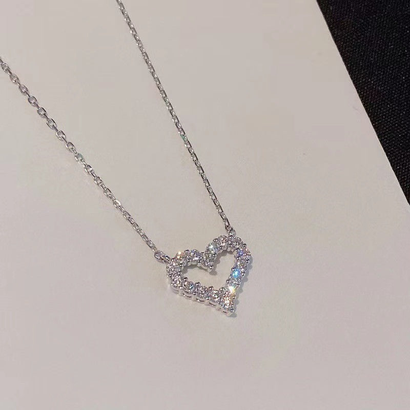 1pc Sparkling Faux Diamond Heart Pendant Necklace For Men And Women - Perfect Gift For Your Daughter's Birthday Party!