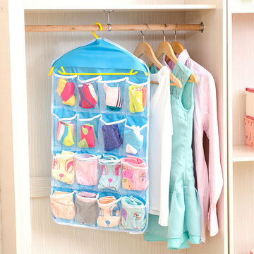 1pc 16 Grid Clothing, Socks, Underwear Storage, Hanging Bag, Wardrobe, Small Items Storage, Wall Door, Back Pocket Sorting And Organizing Bag Easter Gift