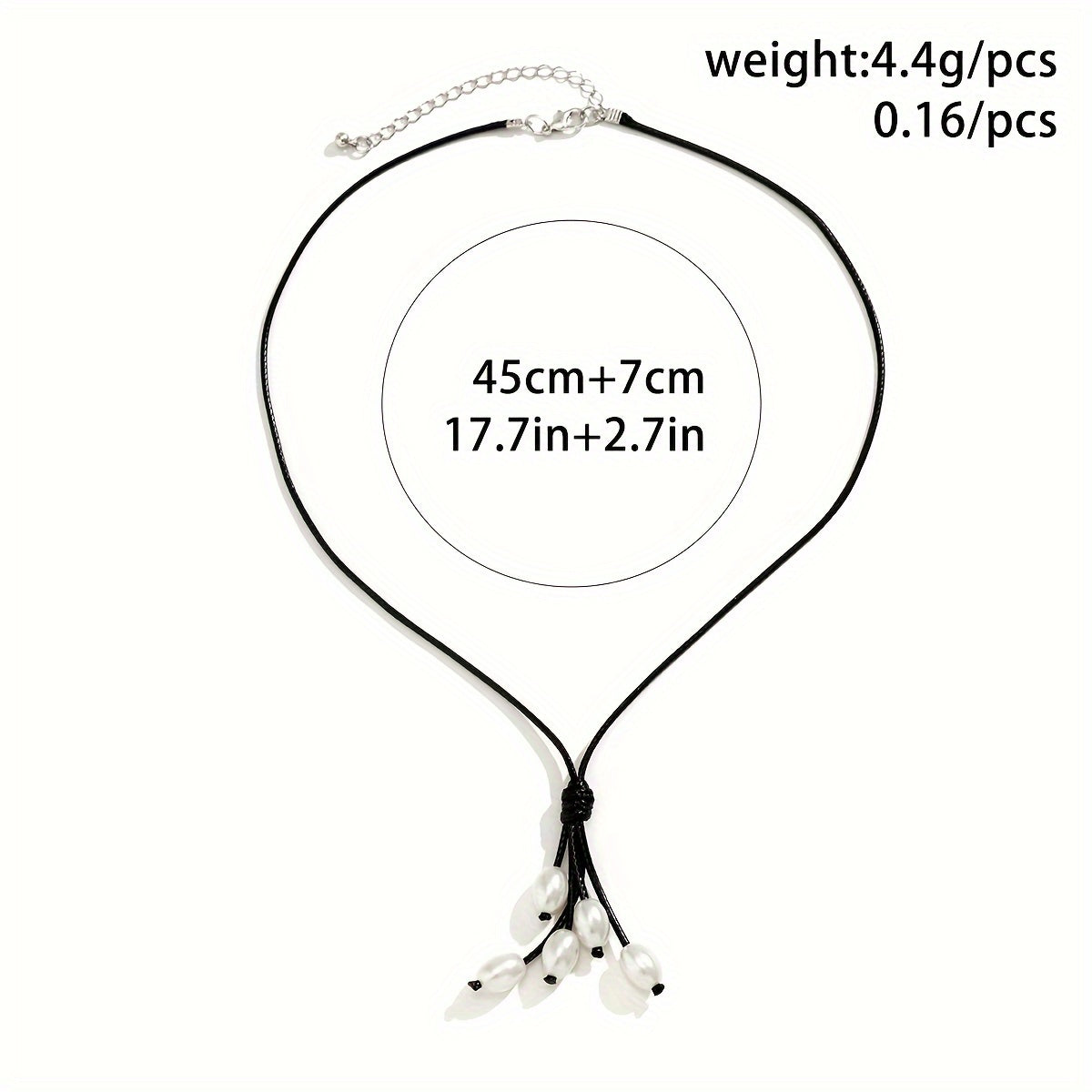 Stylish Leather Imitation Pearl Necklace Cute Artificial Pearl Choker Necklace For Women