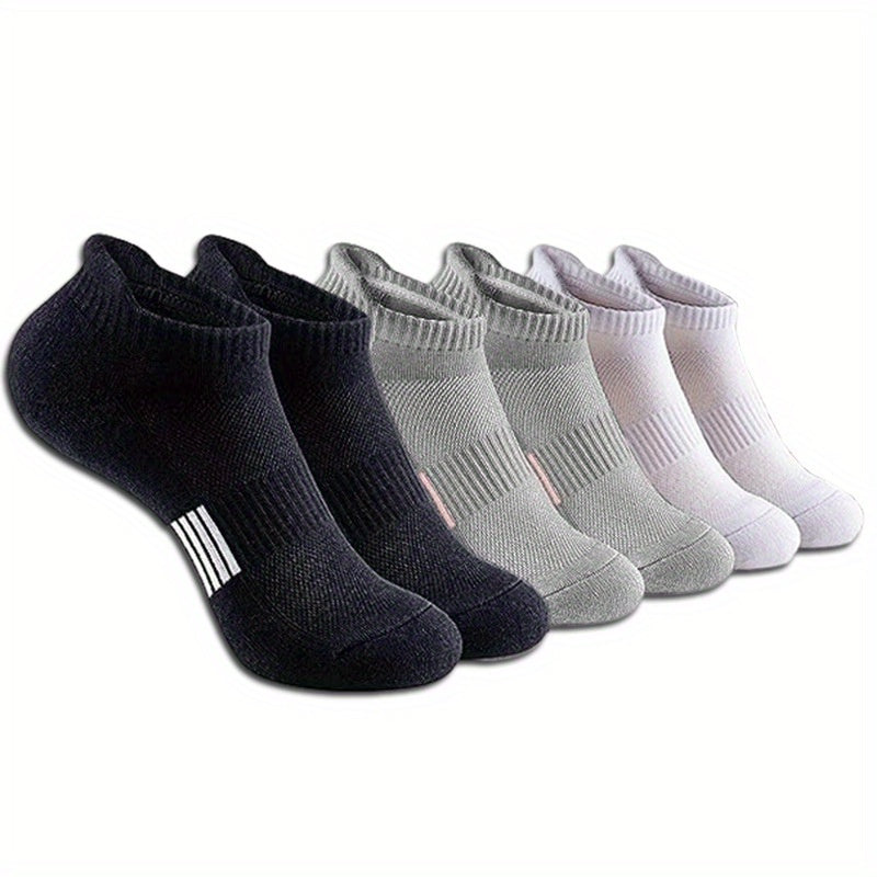 3/6/10 Pairs Outdoor Sports Socks, Women's Athletic Running Comfort Running Socks Cushioned Low Cut Socks