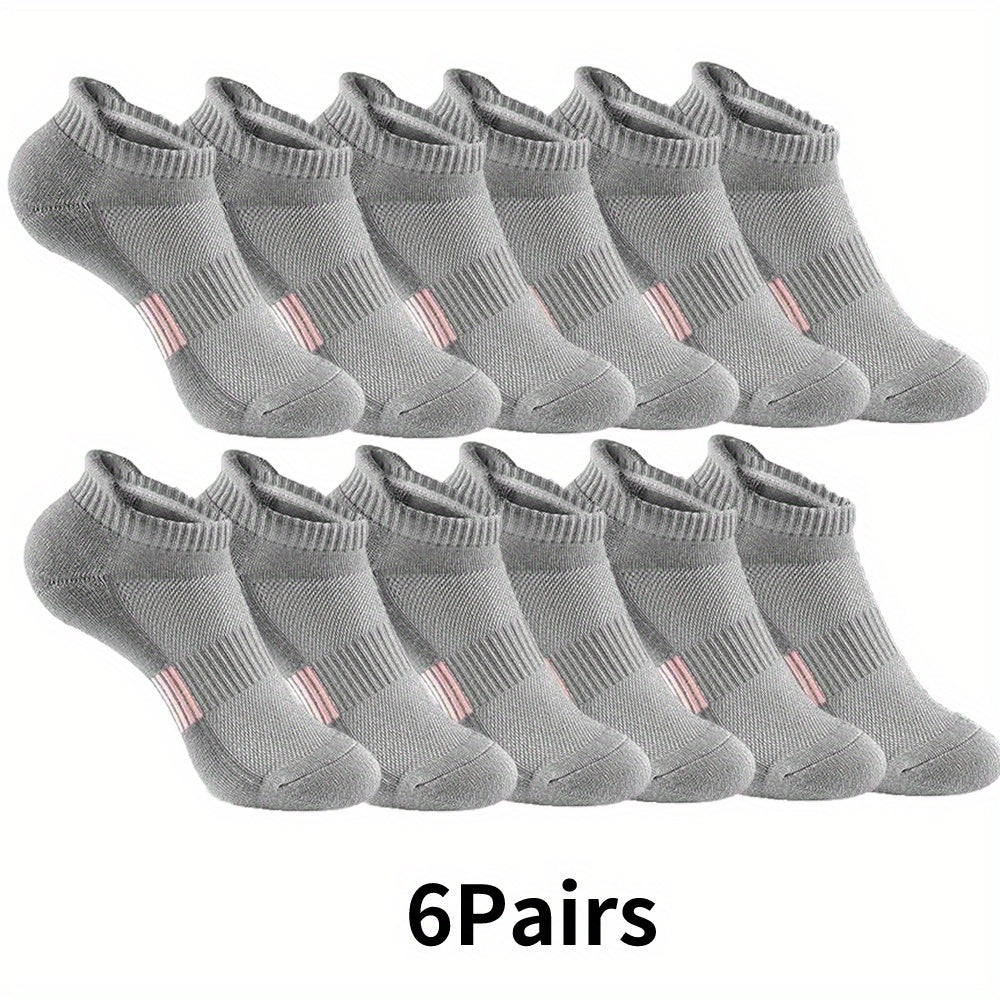 3/6/10 Pairs Outdoor Sports Socks, Women's Athletic Running Comfort Running Socks Cushioned Low Cut Socks