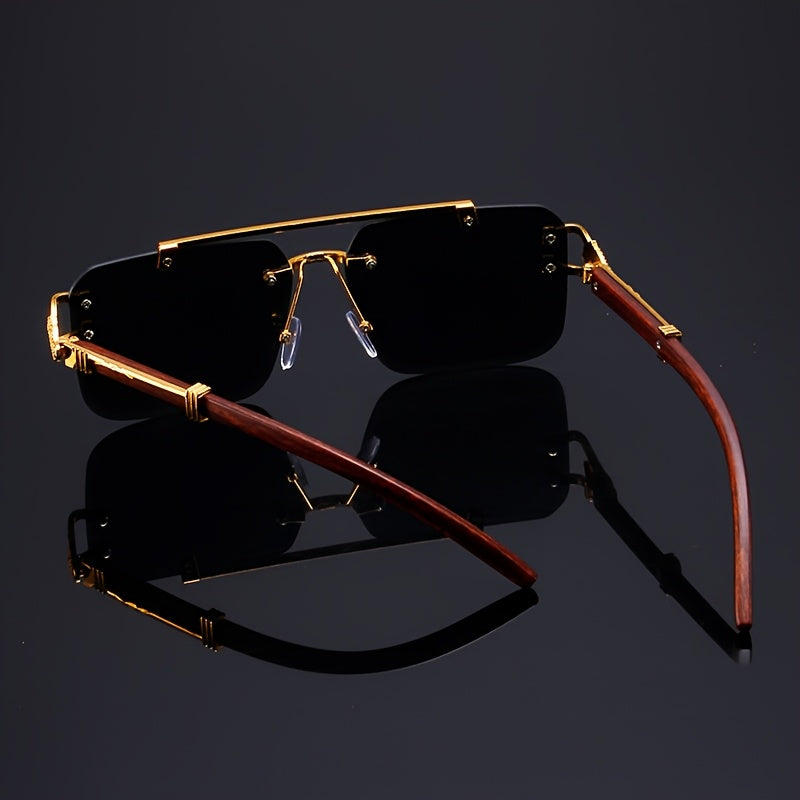 Luxury Leopard Pattern Frameless Glasses for Men and Women,