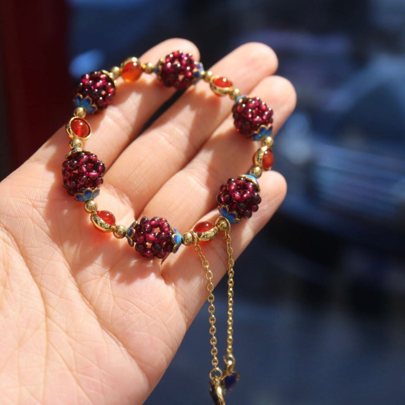 Natural Garnet Stone Bracelet for Women,