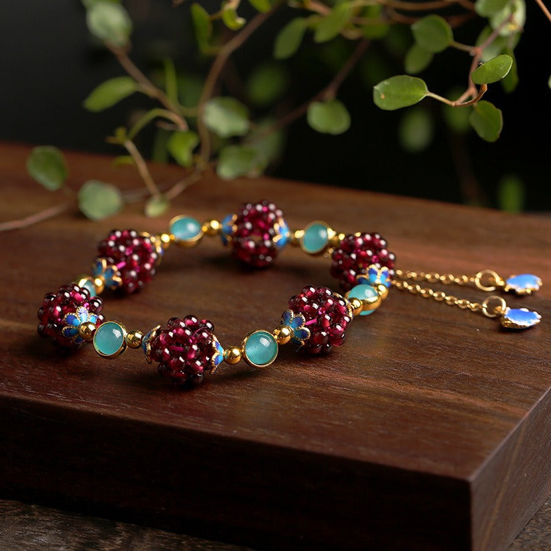 Natural Garnet Stone Bracelet for Women,
