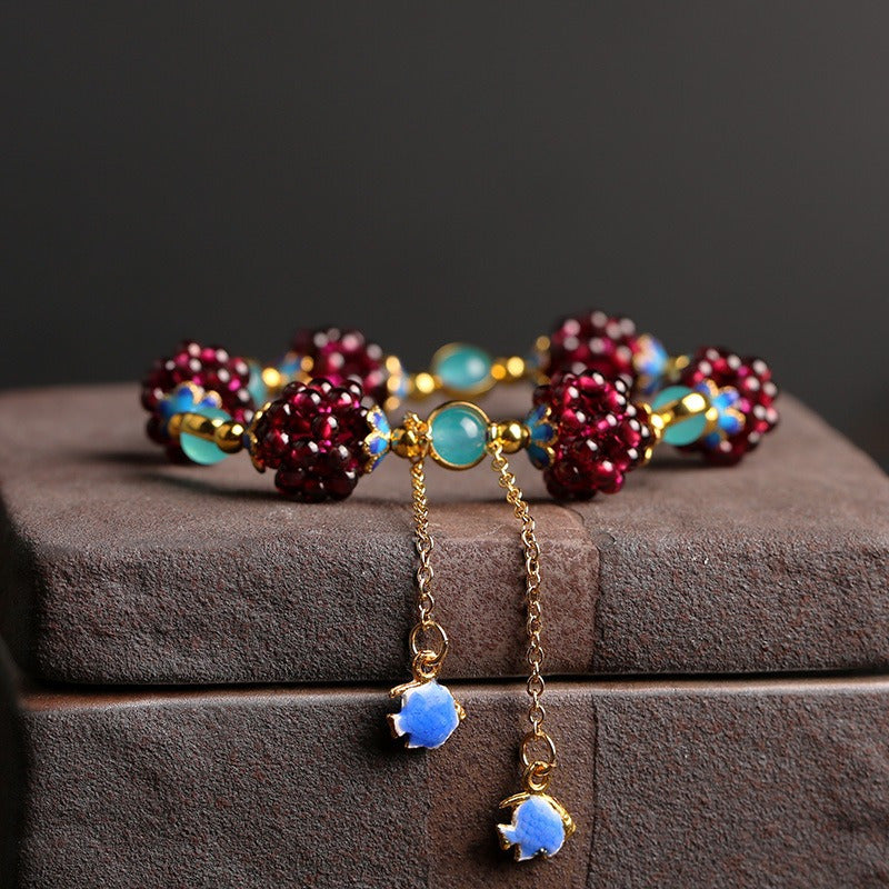Natural Garnet Stone Bracelet for Women,