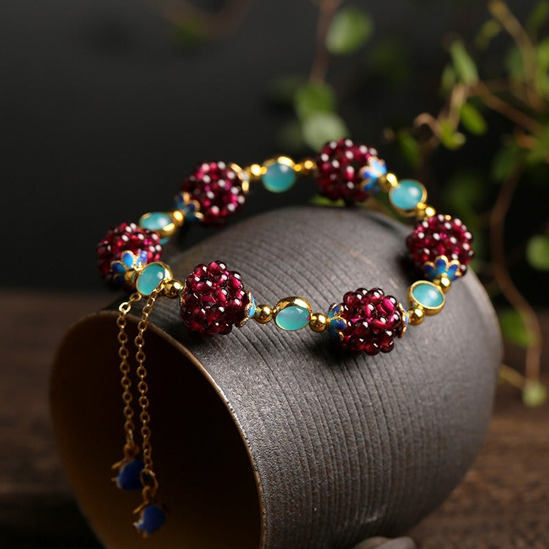 Natural Garnet Stone Bracelet for Women,