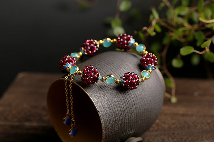 Natural Garnet Stone Bracelet for Women,
