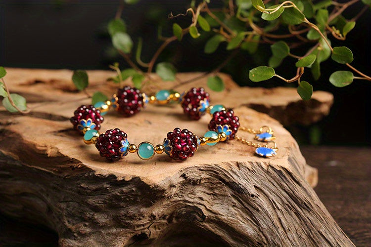 Natural Garnet Stone Bracelet for Women,