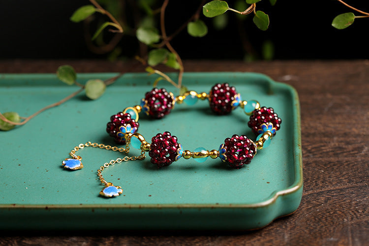 Natural Garnet Stone Bracelet for Women,