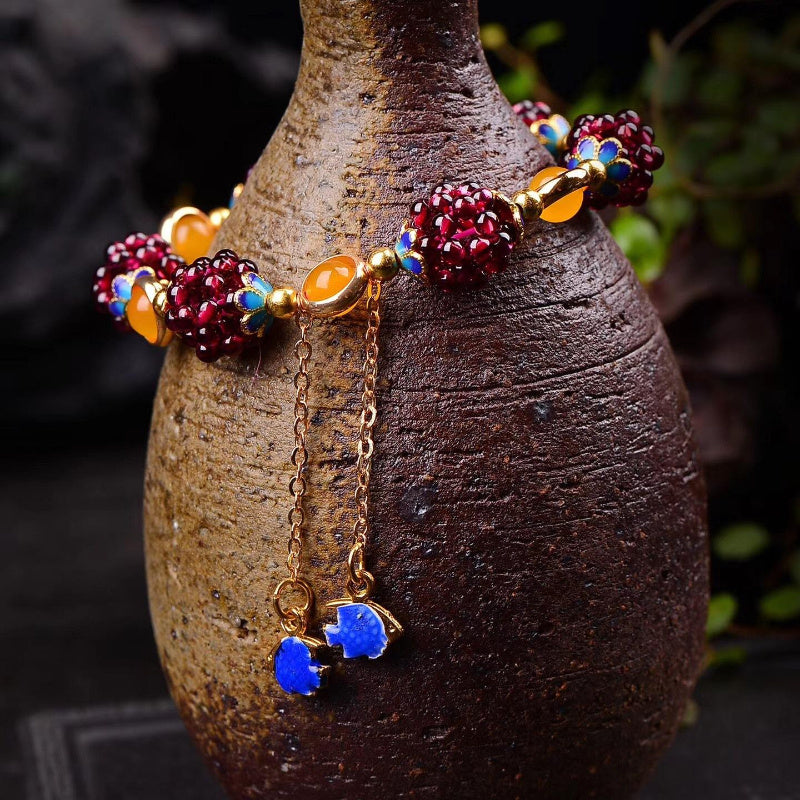 Natural Garnet Stone Bracelet for Women,