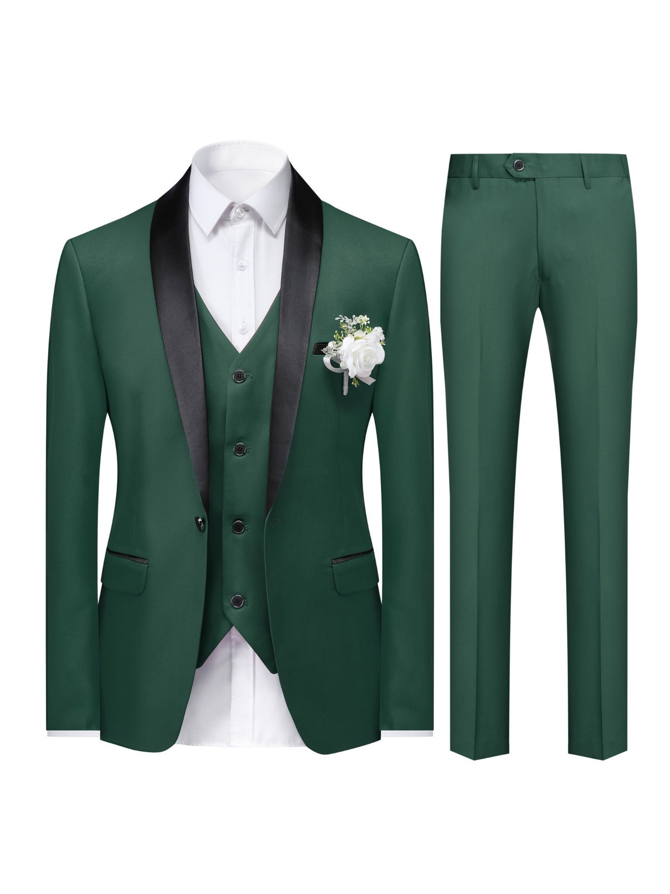 3-Piece Men's Suit Set - Single-Breasted Blazer.