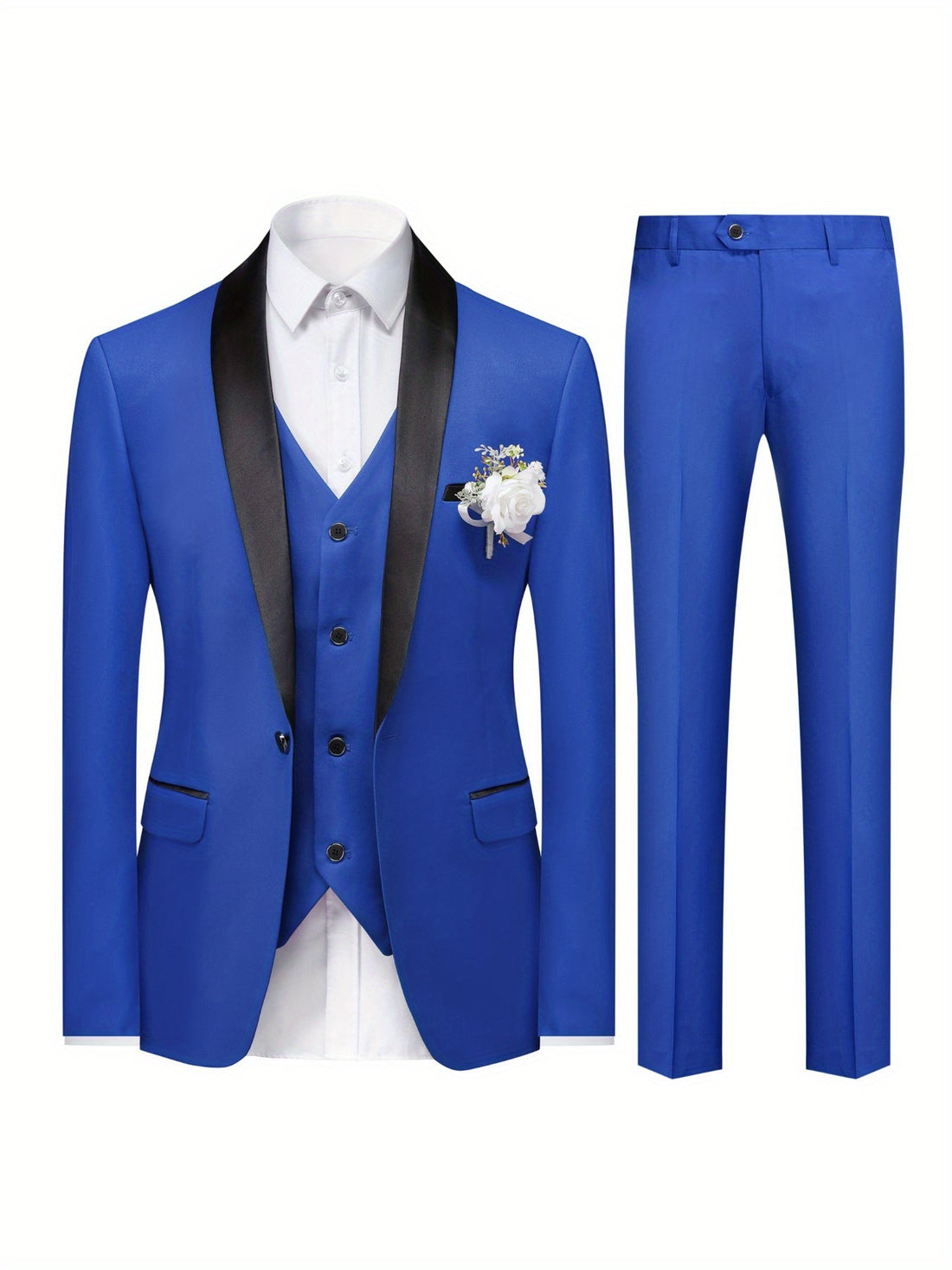 3-Piece Men's Suit Set - Single-Breasted Blazer.