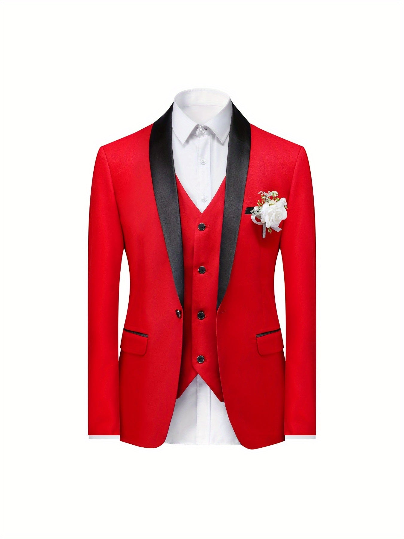 3-Piece Men's Suit Set - Single-Breasted Blazer.
