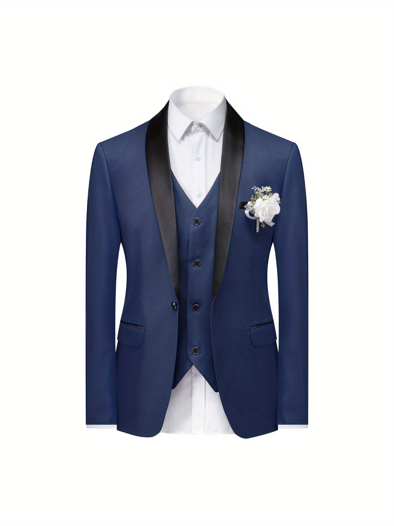 3-Piece Men's Suit Set - Single-Breasted Blazer.