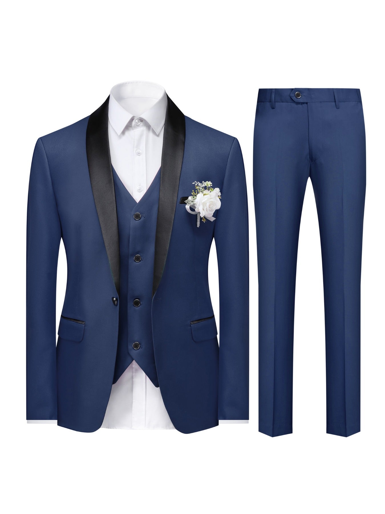 3-Piece Men's Suit Set - Single-Breasted Blazer.