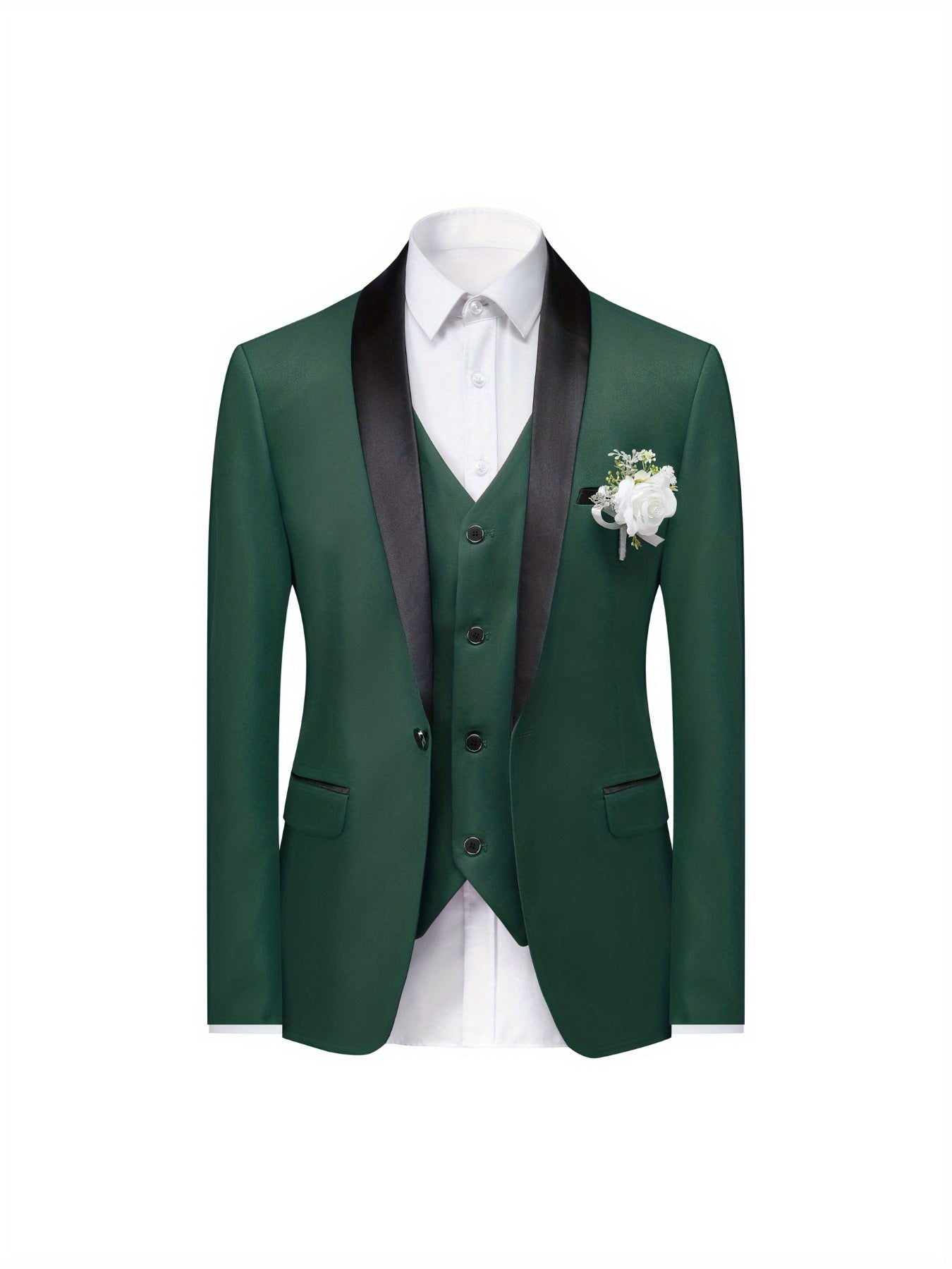 3-Piece Men's Suit Set - Single-Breasted Blazer.