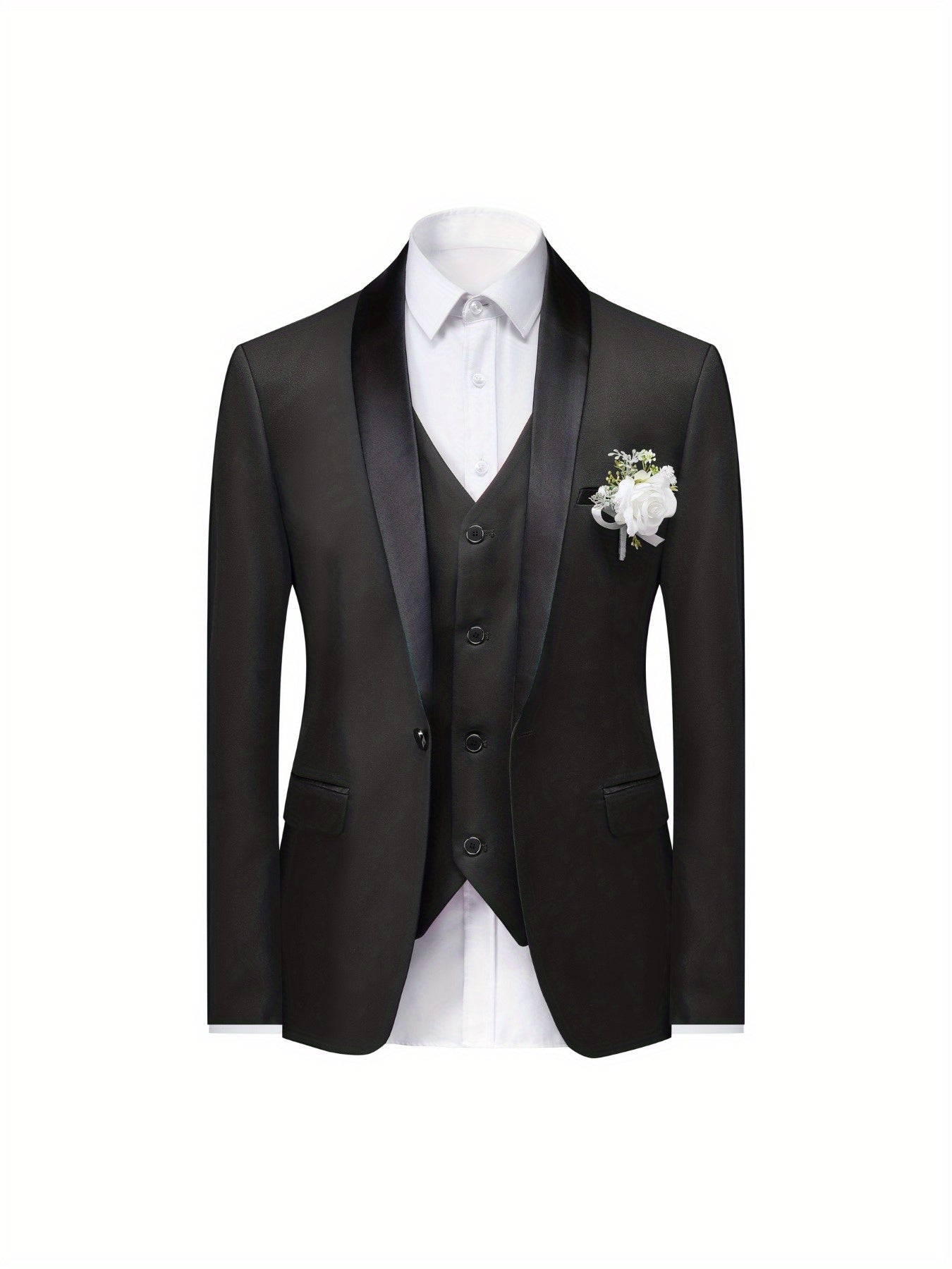 3-Piece Men's Suit Set - Single-Breasted Blazer.