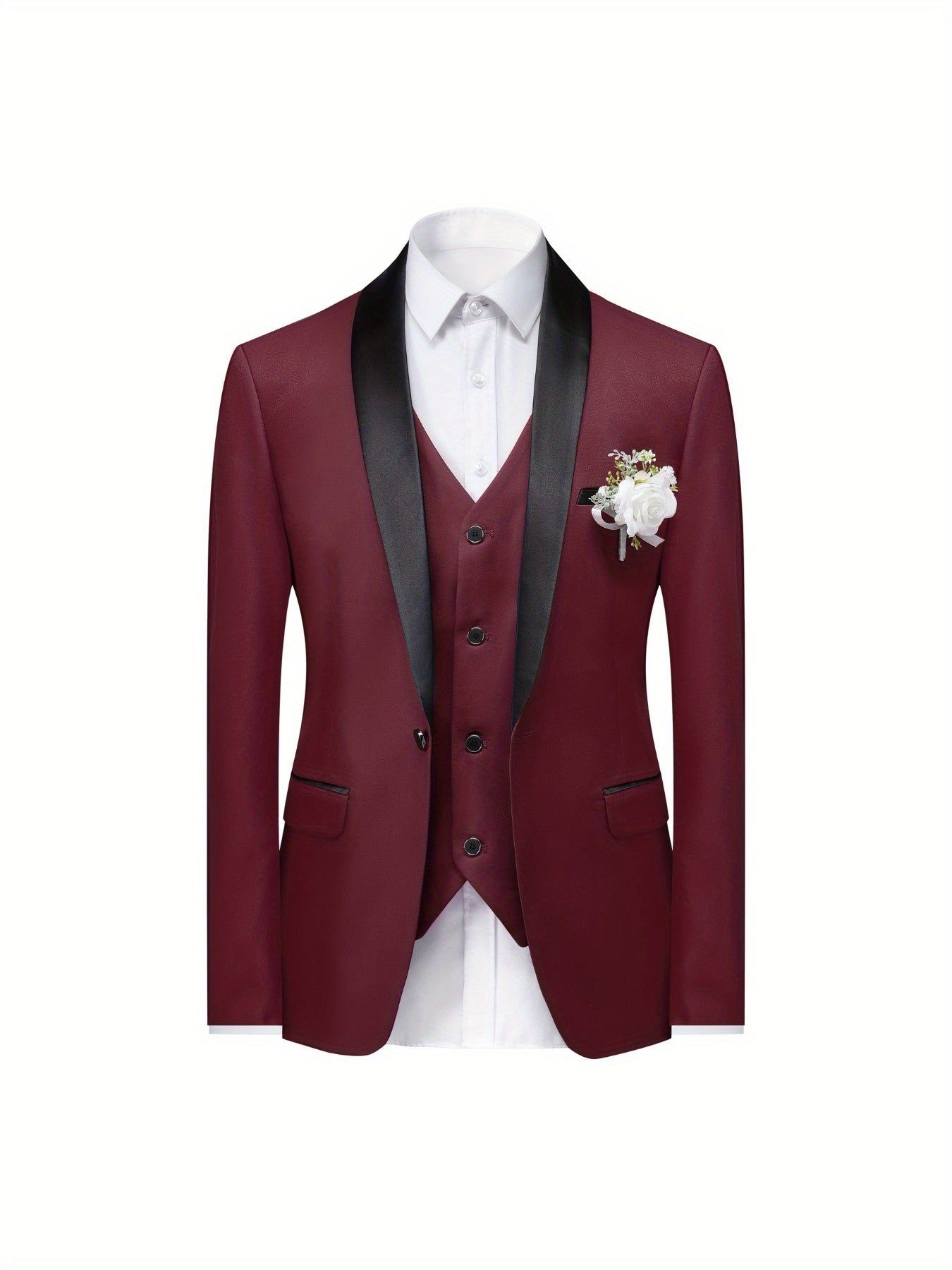 3-Piece Men's Suit Set - Single-Breasted Blazer.