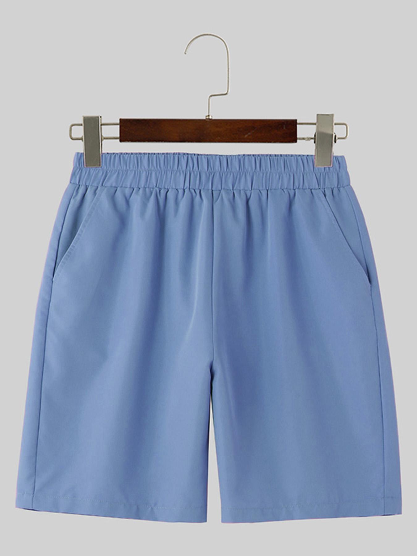 Men's Solid Color Summer Casual Blazer Suit Set, Short Sleeve Lapel Jacket.