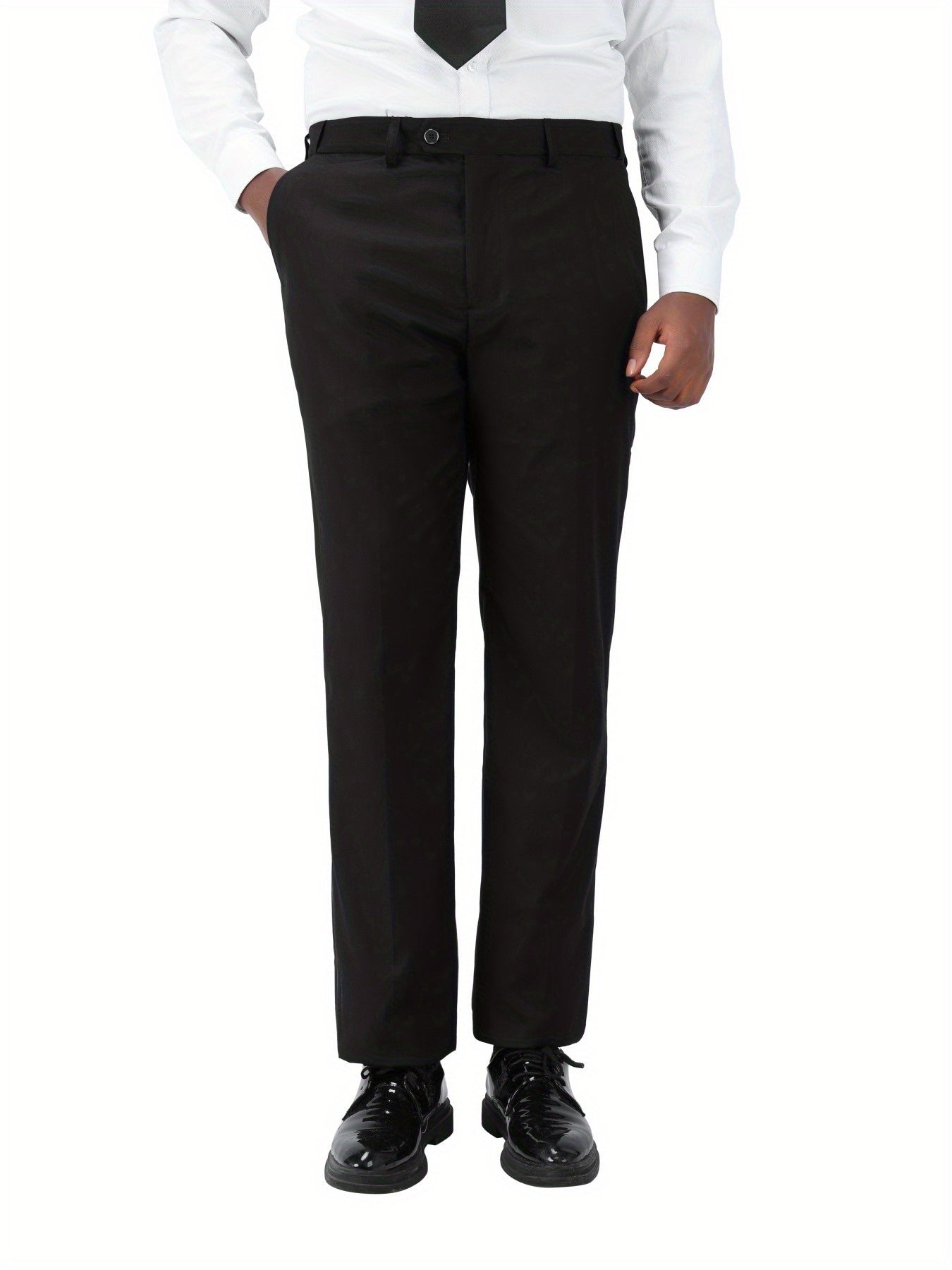 3-Piece Men's Classic Solid Dress Suit Set, One-Button Blazer Jacket.