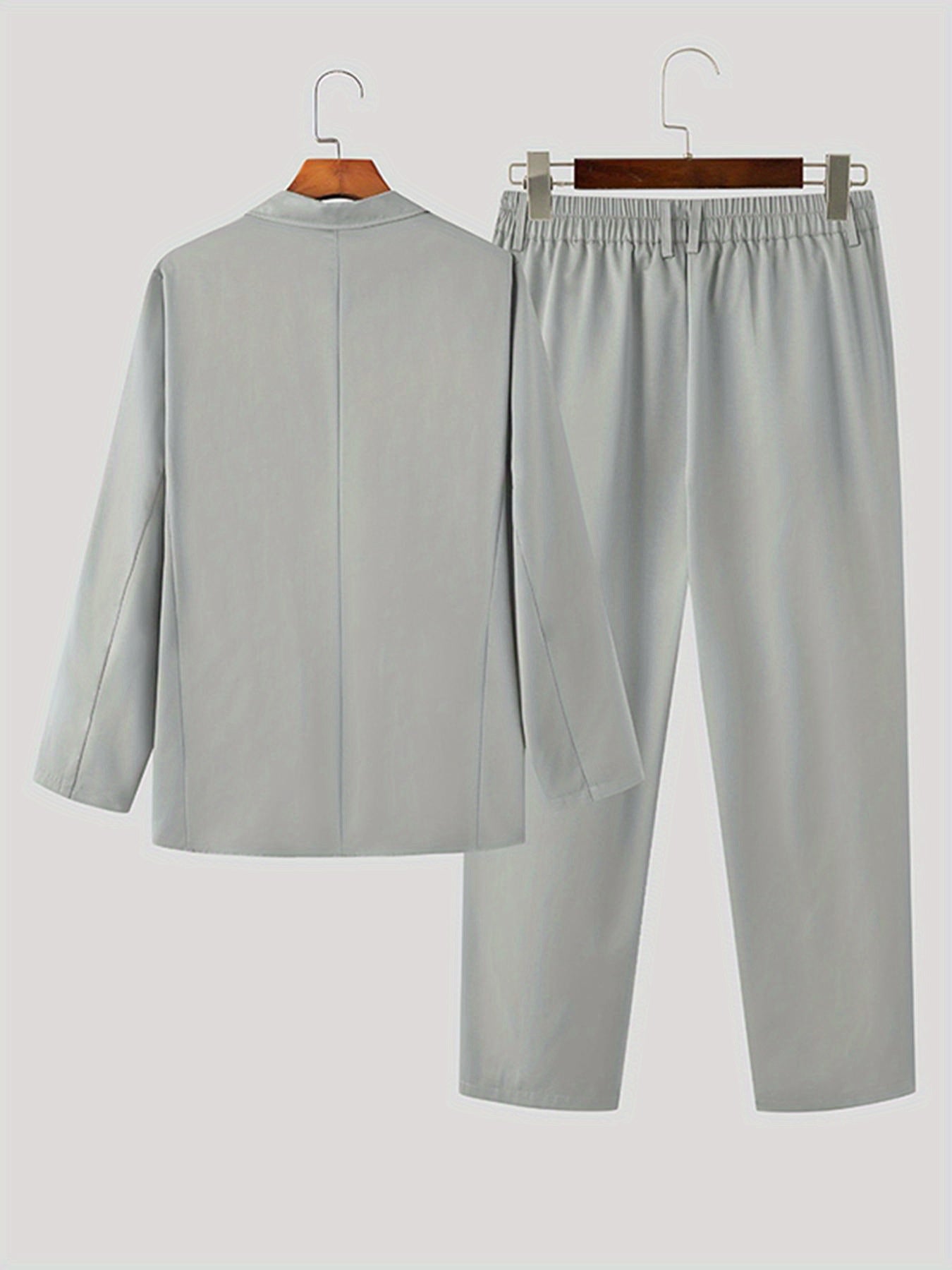 Men's 2pcs Co Ord Set Of Solid Formal Outfits,