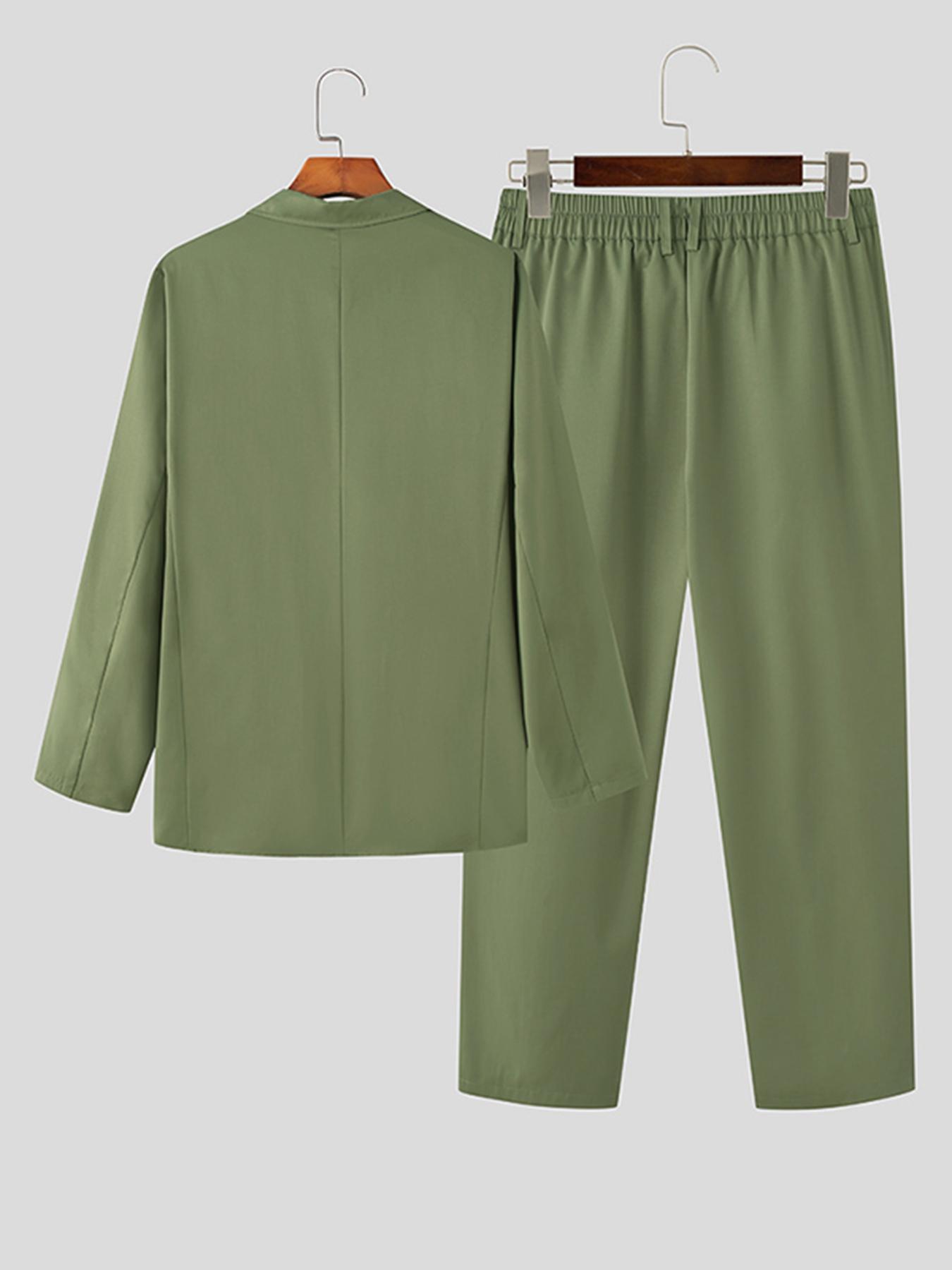 Men's 2pcs Co Ord Set Of Solid Formal Outfits,