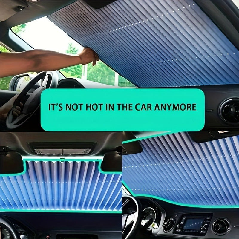 Easy-Install Uv-Resistant Car Sunshade - Heat-Insulating, Foldable Design For Vehicle Interior Protection
