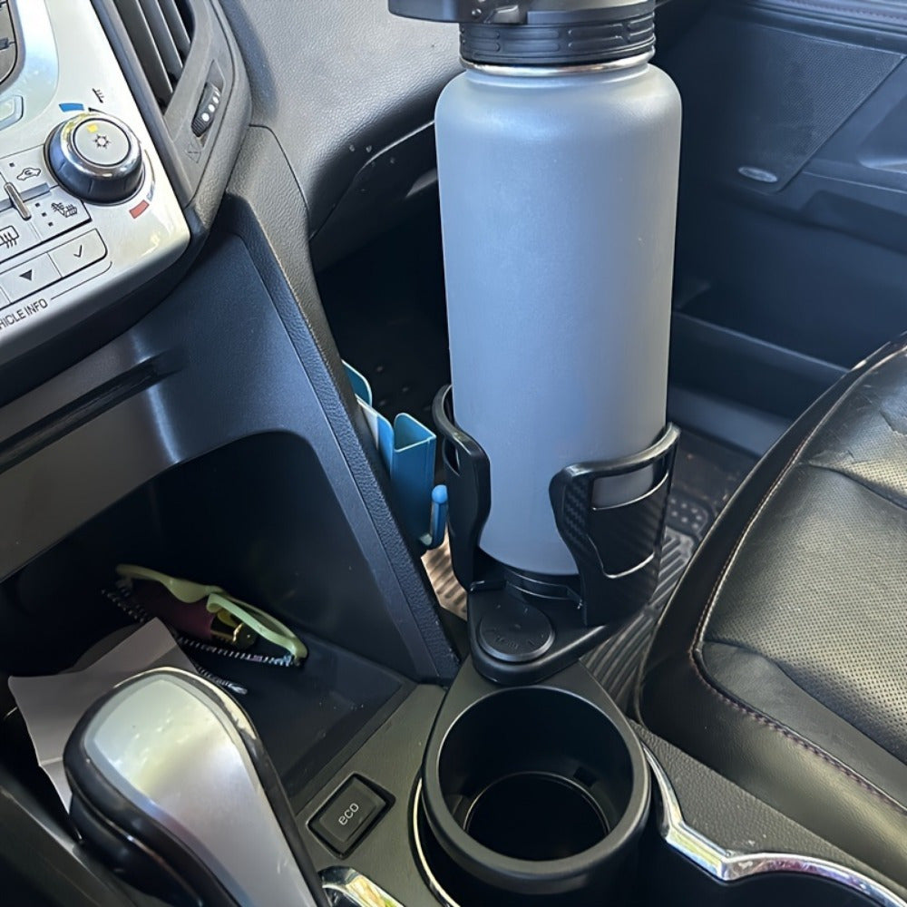 Dual Car Cup Holder Expander with Adjustable Base