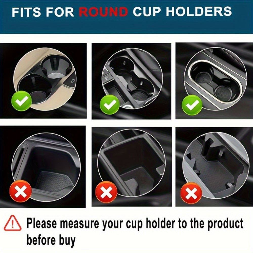 Dual Car Cup Holder Expander with Adjustable Base