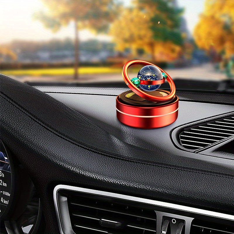 Solar-Powered Rotating Car Air Freshener with Metal Casing