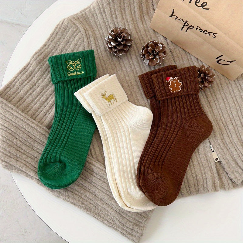 3pcs Festive Christmas Socks Gift Set -/MH