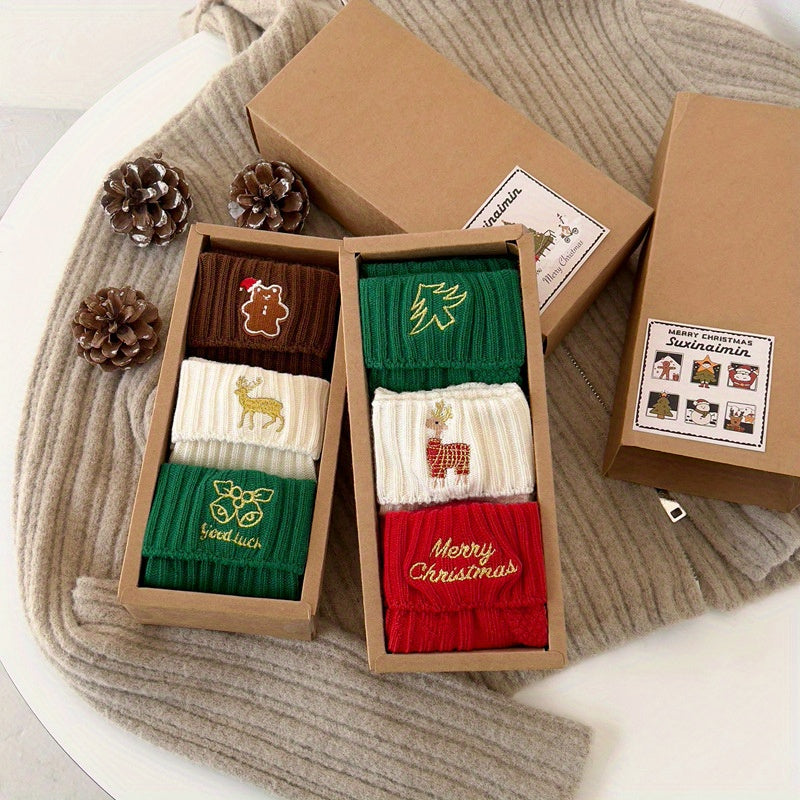 3pcs Festive Christmas Socks Gift Set -/MH