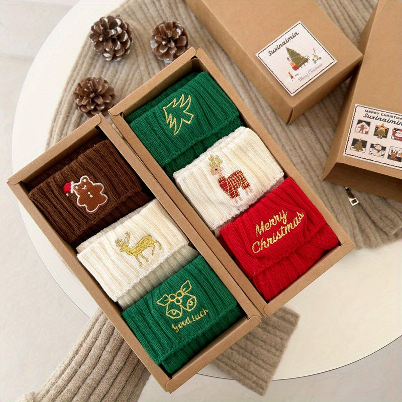 3pcs Festive Christmas Socks Gift Set -/MH